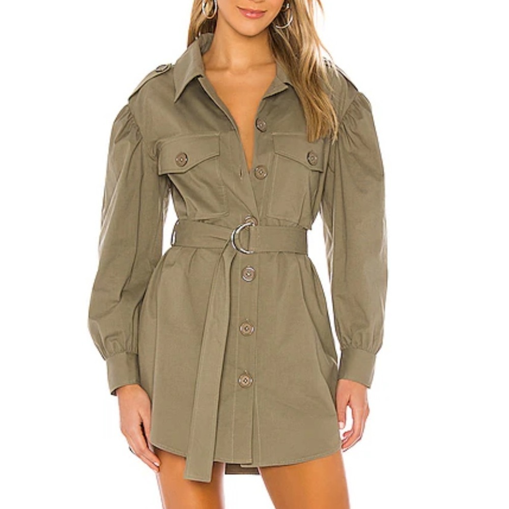 LINE & DOT Gramercy Mini Dress in Olive size Medium NWT